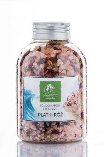 Zdrowie natury Himalajska sól do kąpieli z płatkami róż - butelka 600g