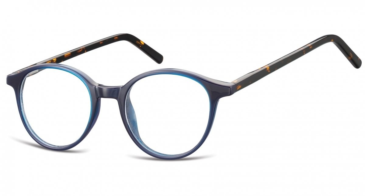 Sunoptic Oprawki zerówki korekcyjne lenonki Unisex AC23G niebieski + panterka AC23G