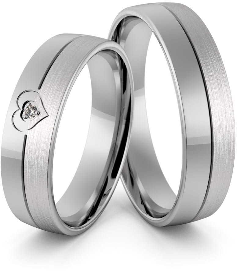 Eminence Obrączki srebrne z sercem i cyrkonią swarovski - wzór Ag-355 Ag-355