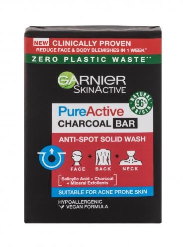 Garnier SkinActive Pure Active Charcoal Bar mydło do twarzy 100 g dla kobiet