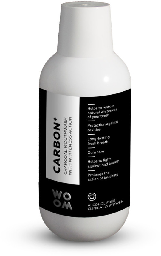 WOOM WOOM CARBON + 500ml - płyn wybielający zęby z aktywnym węglem