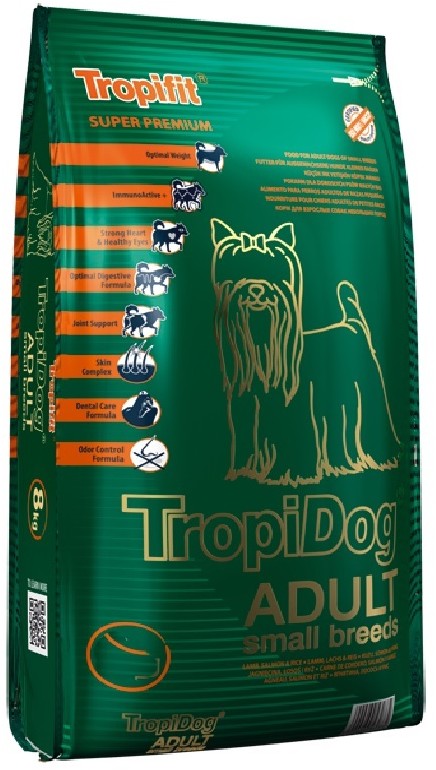 Tropidog Super Premium Adult Small Breeds Lamb&Salmon&Rice 8 kg