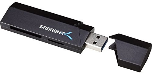 Sabrent zewnętrzny fotografom  Super Speed 2-Slot USB 3.0 Flash Memory Card Reader w tym Windows, Mac, Linux i niektóre z systemem Android Systems  obsługuje karty SD, SDHC, SDXC, MMC/Micro SD, T-Flas CR-UMSS