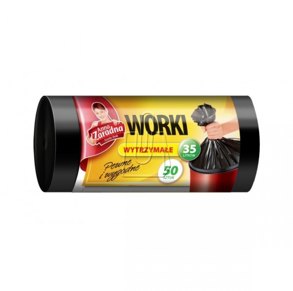 Anna Zaradna Worki 35L a50 HDPE wytrzymałe czarne