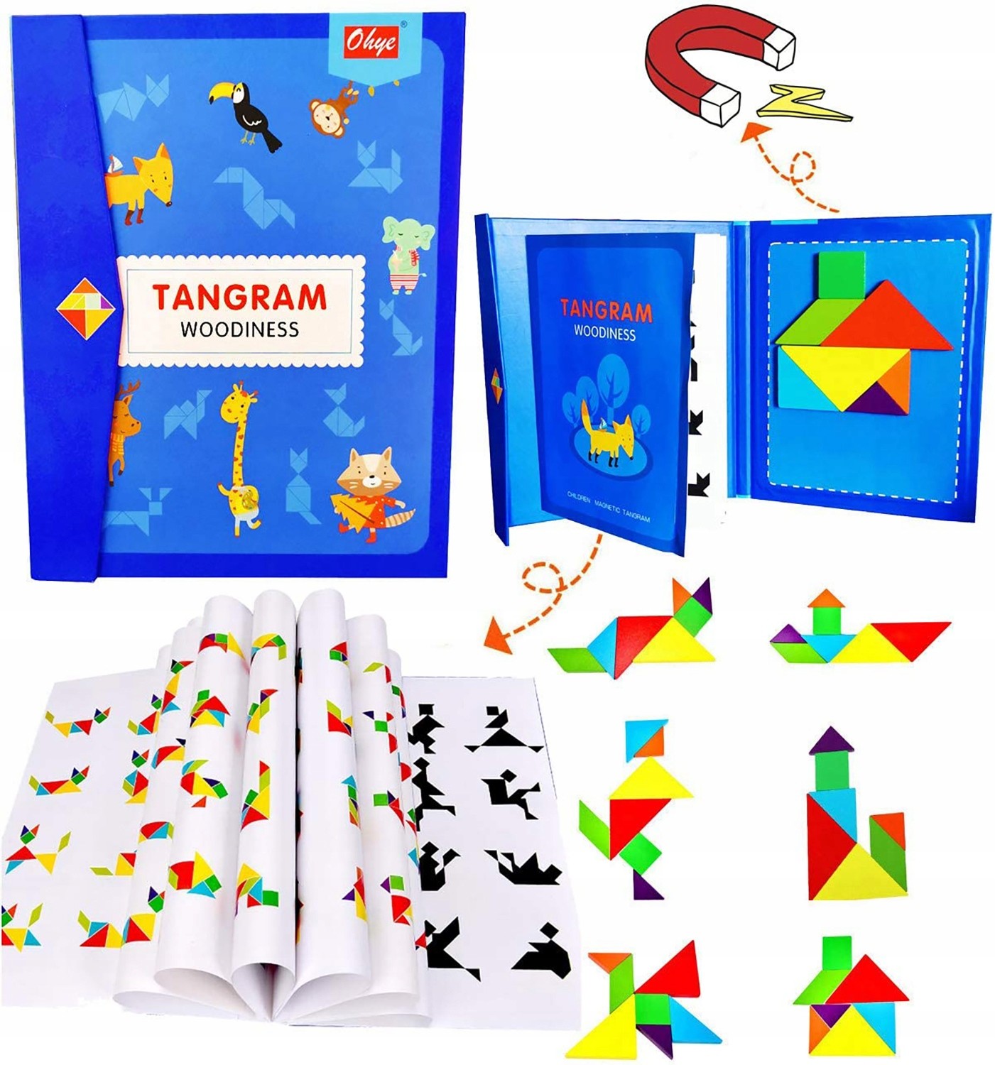 Drewniane Puzzle Układanka Gra Klocki Montessori