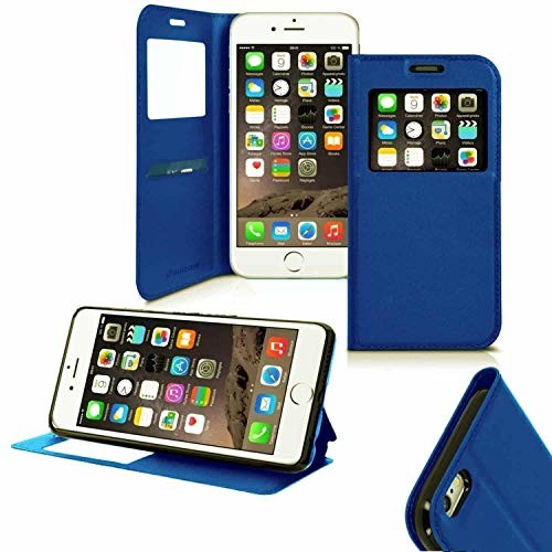 iPOMCASE Coque Protection Porte Carte pour Apple iPhone 6/6S, niebieski Gandy.BLEU.i6