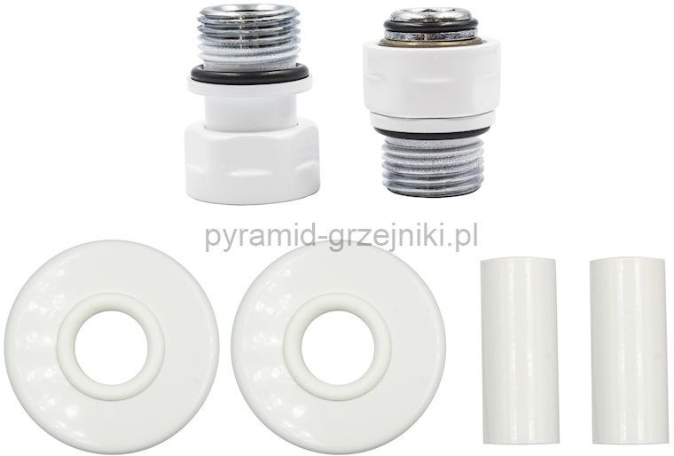 Vario Term Zestaw maskujący rozety + tuleje + złączki GZ x GZ1/2 - białe ZMR1GZ1/2xM2206
