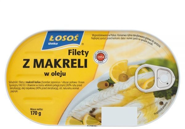 Łosoś Filety z makreli w oleju 170 g Ustka