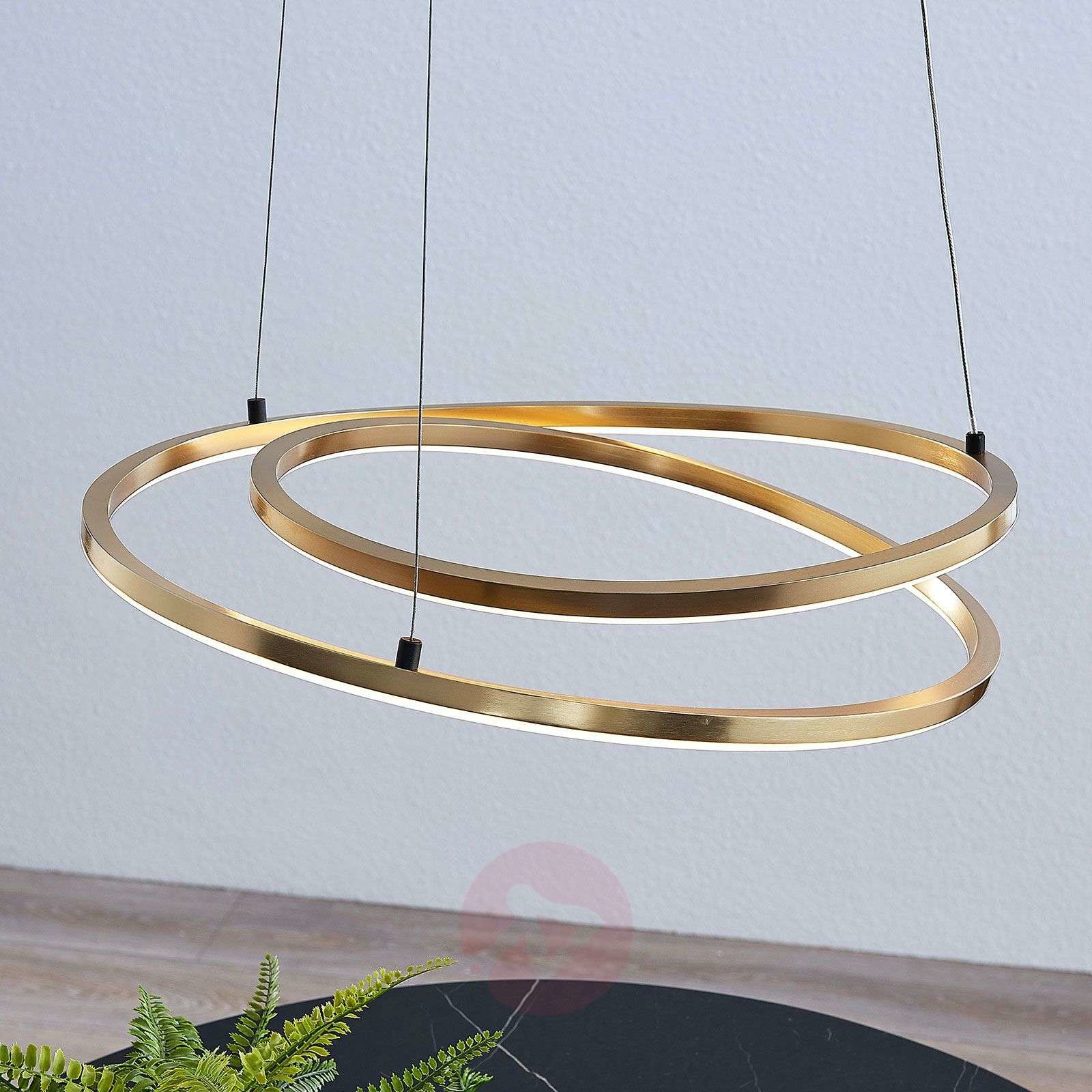 LINDBY Lindby Davian lampa wisząca LED ściemniana mosiądz