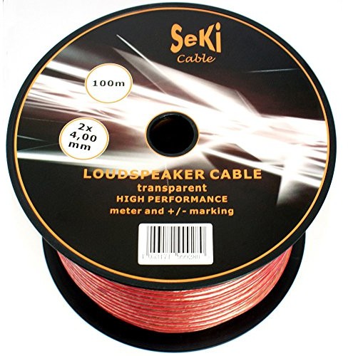 Seki Przewód głośnikowy 100 m  2 X 4 mm  100% CCA MIEDŹ; przewód audio  przezroczysty