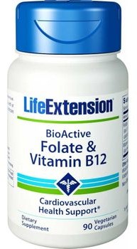 Life Extension Bioaktywny Folian i Witamina B12 90 kapsułek | Life Extension 01842