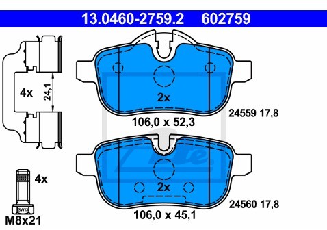 ATE Klocki hamulcowe - komplet 13.0460-2759.2