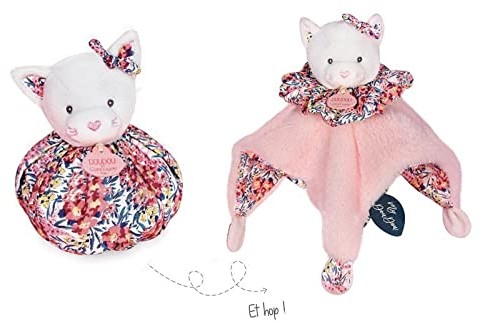 Doudou et Compagnie Doudou et Compagnie - Kocik Kot - Poduszka kulkowa - Różowa - 25 cm - DOUDOU BOULE - DC3933 DC3933