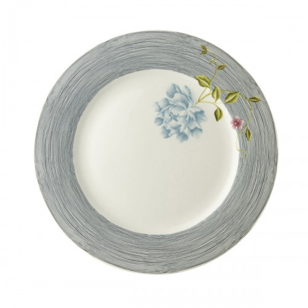 Laura Ashley Talerz Obiadowy Płytki Porcelanowy Laura Ashley Heritage Szary 26 Cm