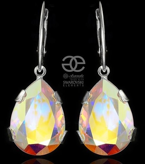 Swarovski piękne kolczyki AURORA SREBRO