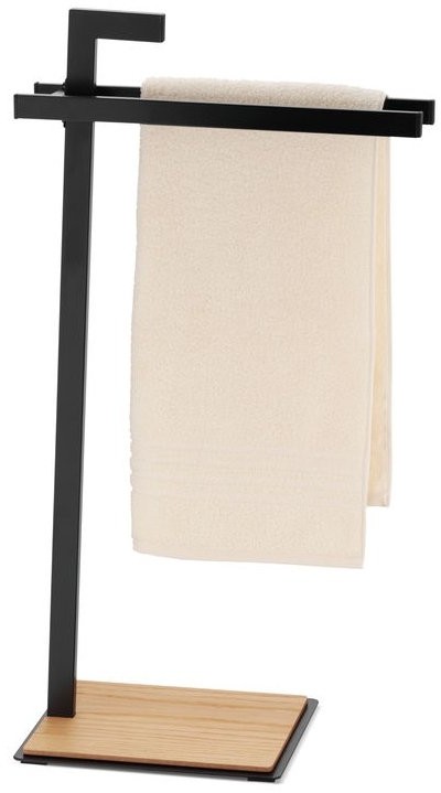 Kela Oak wieszak na ręcznik, metal, czarna, 30 x 24 x 82.5 cm 24261
