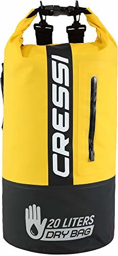 Cressi Unisex  plecak Dry Bag Premium 20LT dwukolorowy, wodoszczelny plecak/plecak do aktywności sportowych, czarny/żółty, 20 l