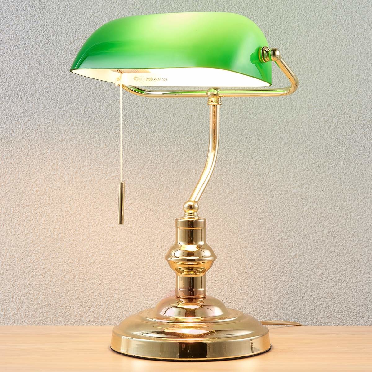 LINDBY Lampa bankierska Milenka, mosiądz polerowany