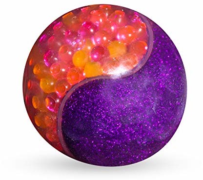 ORB 35606 Odditeez Halfzeez Ballz Purple, liliowa błyszcząca śluz i połowa wypełniona Orbeez piłka antystresowa, piłka do gry ok. 10 cm, piłka dla dzieci od 8 lat, różowa