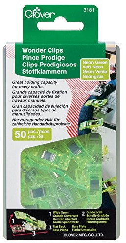 Clover 3181 zszywek do materiału, 50-częściowy, neonowy zielony CL3181