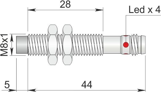 ORNO indukcyjny 8 mm SI8-DCE3 PNP NO H1 S I08000098