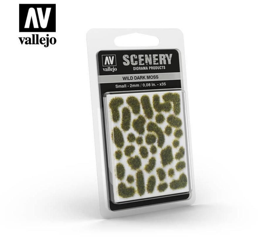 Vallejo Kępki samoprzylepne ciemny mech - Wild Tuft Dark Moss 2mm / 35 szt. Vallejo SC402