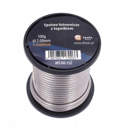 Cyna do lutowania z topnikiem 2.0 100gr rolka