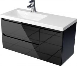 Furni Szafka z Umywalką ETHOS 90 cm D L BLACK ETHC UM 90 D L