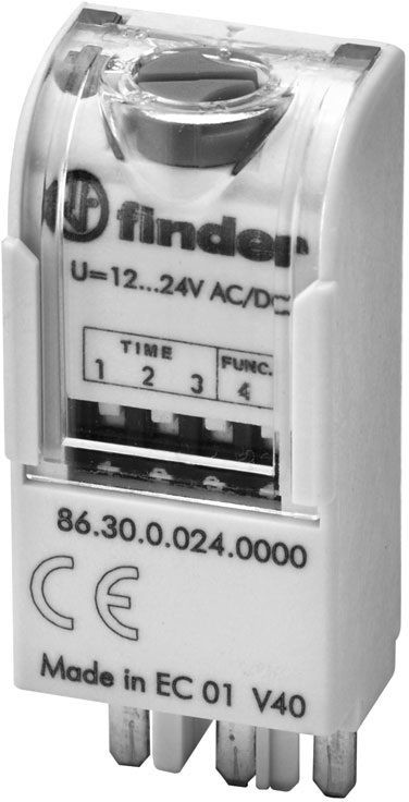 Moduł czasowy do przekaźnika 12-24V AC/DC, Funkcja AI, DI 86.30.0.024.0000T 863000240000T
