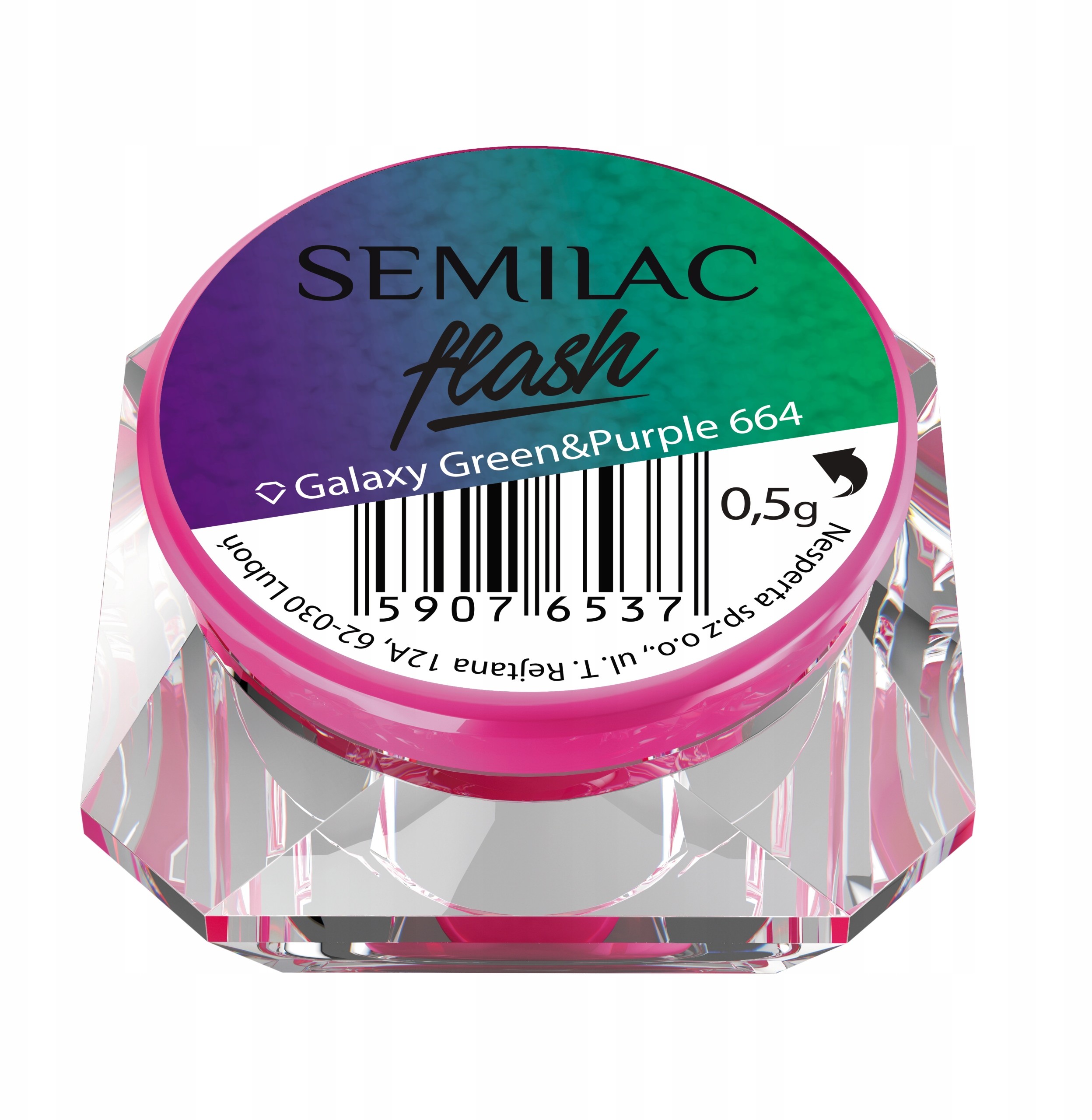 Semilac Pyłek Flash Galaxy 664 Green & Purple