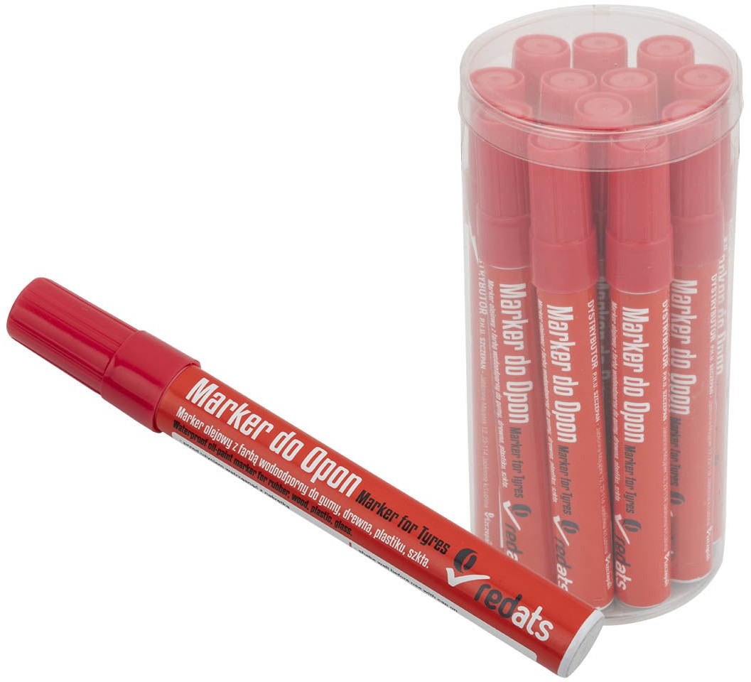 REDATS Marker olejowy do opon wodoodporny REDATS czerwony- 12 szt