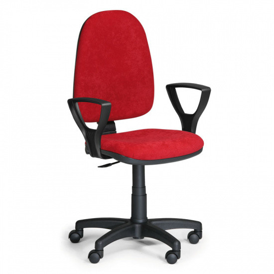 EUROSEAT Krzesło biurowe TORINO z podłokietnikami, czerwone 300025