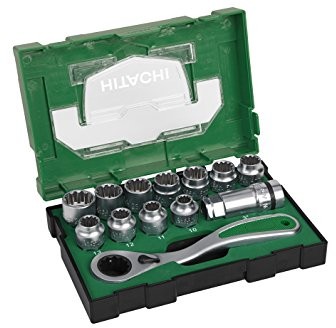 Hitachi klucz nasadowy użycie-40030033 13 częściowy zestaw 1/2 cala (Box III), 10 W, 240 V