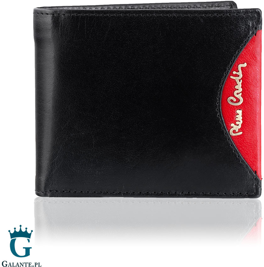 Pierre Cardin Mały portfel męski Black & Red TILAK29 8824 RFID TILAK29 8824