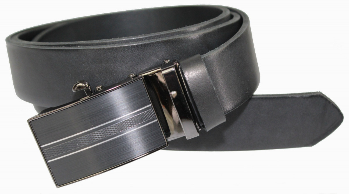 Arucce (PL) Pasek Męski Skórzany Arucce (PL) Skóra Licowa EXTRA 35 mm CZARNY Gładki Klamra Samozaciskowa CZARNA 3