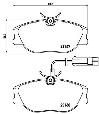 BREMBO Zestaw klocków hamulcowych, hamulce tarczowe P 23 066