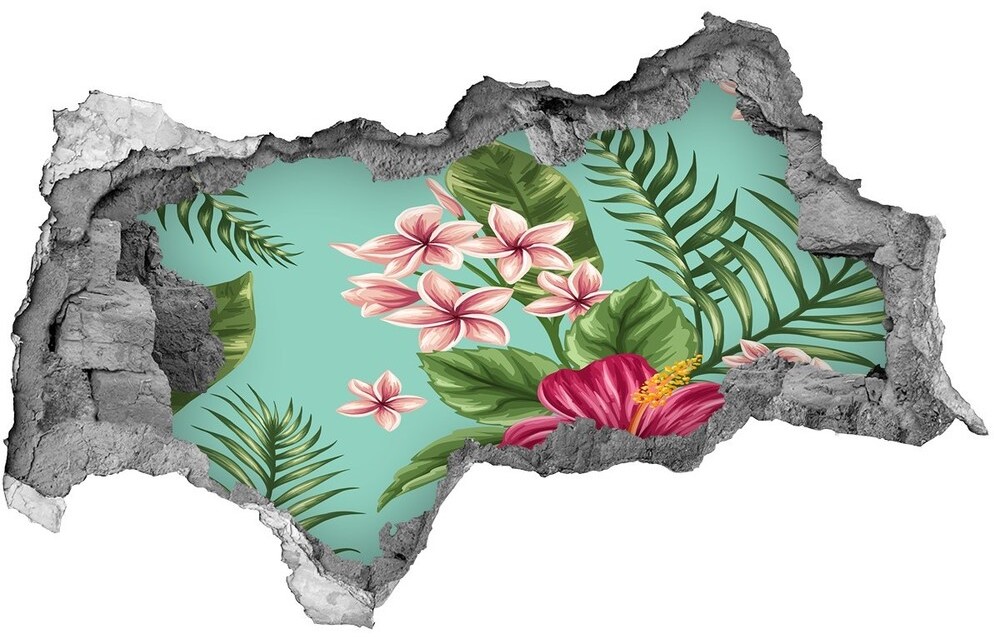 Wallmuralia.pl Naklejka 3D dziura samoprzylepna Hawajskie kwiaty