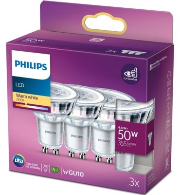 Philips Żarówka LED 929001215256 4.6W GU10 3 szt.) 929001215256