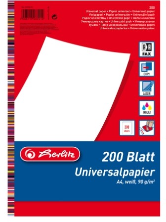Herlitz 5033410 uniwersalny papier A4, 200 arkuszy, 90 G Biały 05033410