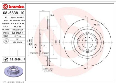 BREMBO 08.6838.11