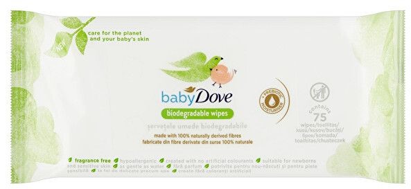 Dove Rozkładalne chusteczki nawilżane dla dzieci Baby Biodegradable Wipes) 75 szt