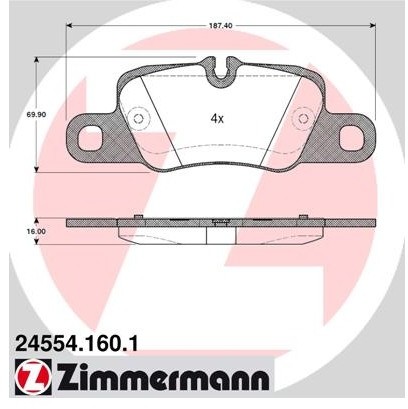 ZIMMERMANN Zestaw klocków hamulcowych, hamulce tarczowe 24554.160.1
