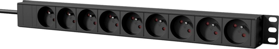 Caymon Listwa zasilająca 19&quot 9x French Type E 2.5 m z tylnym wyłącznikiem PSR119FS/B PSR119FS/B
