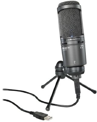 Audio Technica AT2020USB PLUS Mikrofon Pojemnościowy z Interfejsem Audio USB, Czarny, 48 KHz AT2020USB PLUS