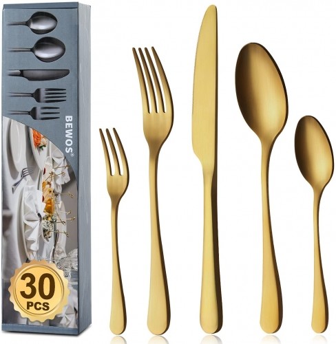 BEWOS BEWOS Gold komplet sztućców 30 el. złoty mat 52151700