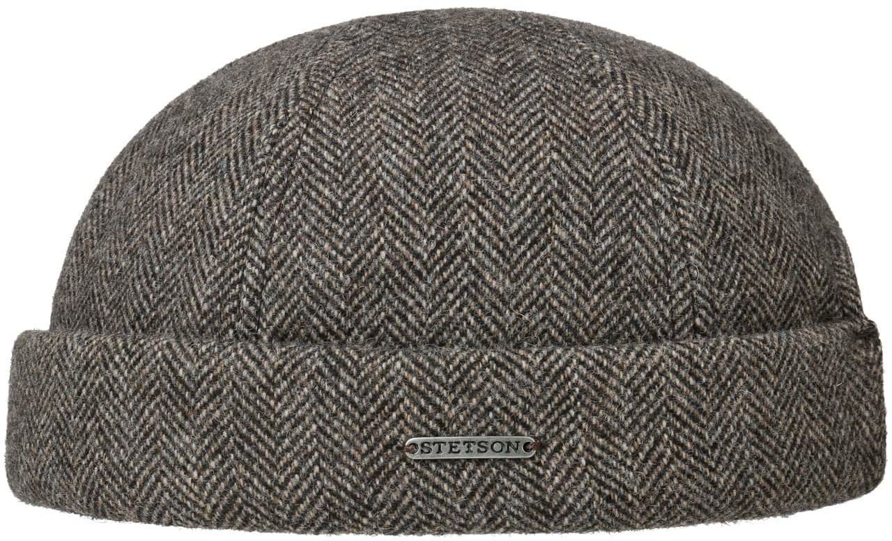 Czapka Dokerka Lavoy Herringbone Wool by Stetson, ciemnobeżowy, L (58-59 cm)
