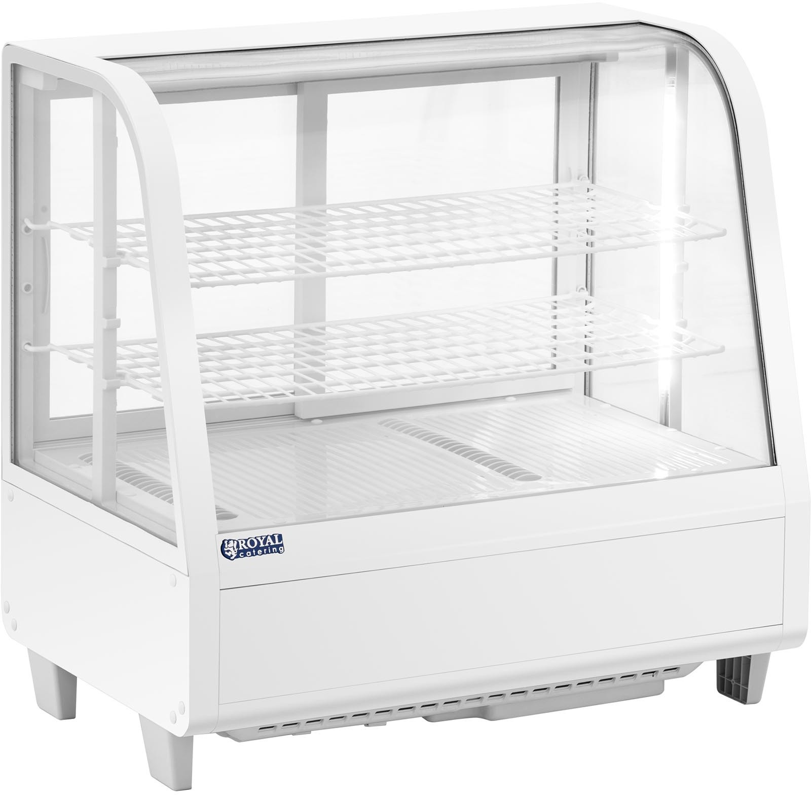 Royal Catering Witryna chłodnicza 100 l 3 poziomy biała RCCC-100-WT