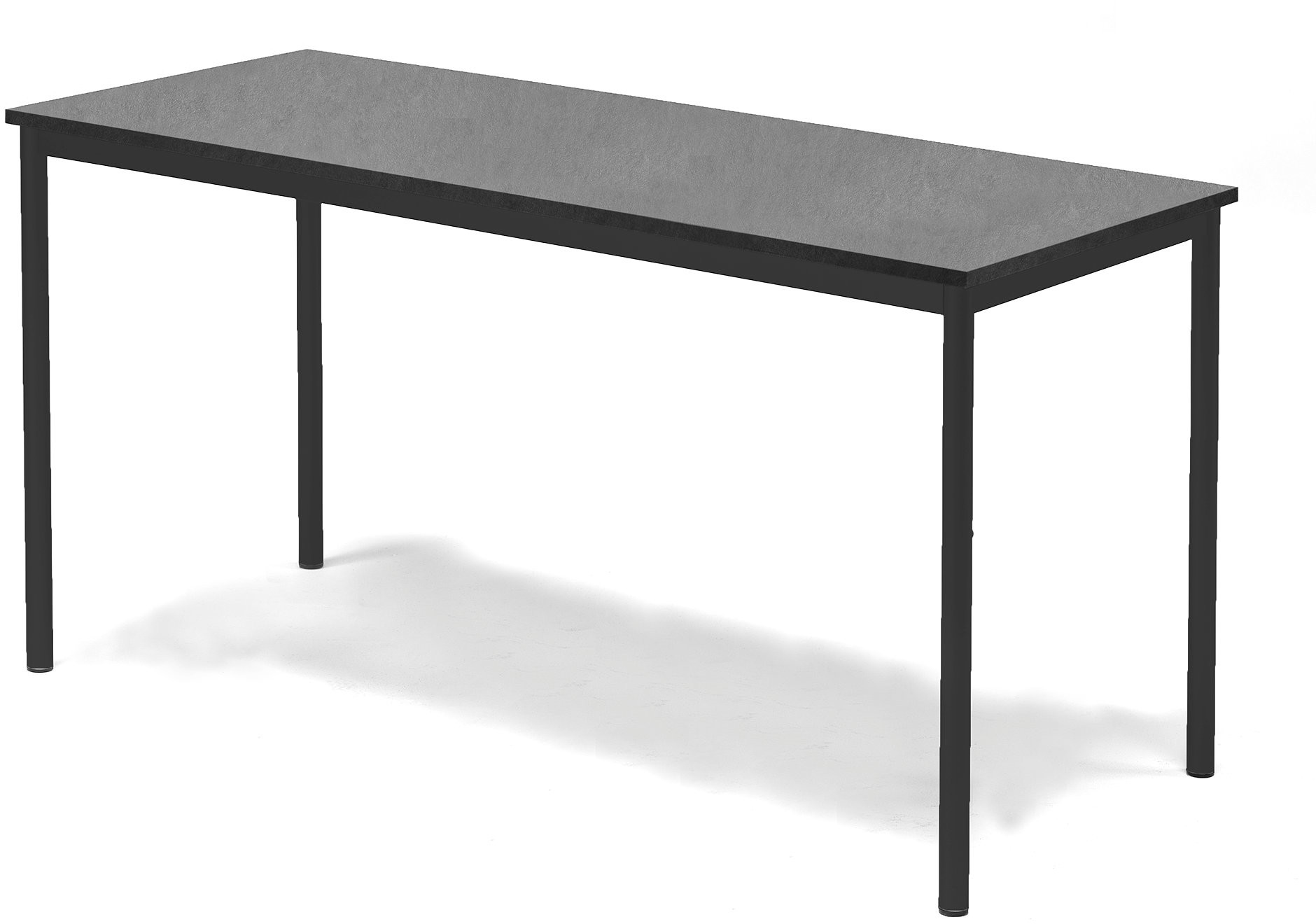 AJ Produkty #en Table Sonitus 1600x700h.720 mm. Frame black, tabletop darkgrey linoleu