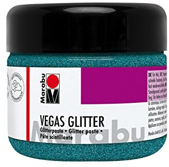 Marabu Błyszczące, efekt pasta Vegas Glitter, 225 ML, Glitter, błękit (AquaBlau)