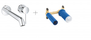 Grohe 19967001 + 23571000 ESSENCE 2-OTWOROWA BATERIA UMYWALKOWA ROZMIAR L + JEDNOUCHWYTOWY ELEMENT DO ZABUDOWY PODTYNKOWEJ